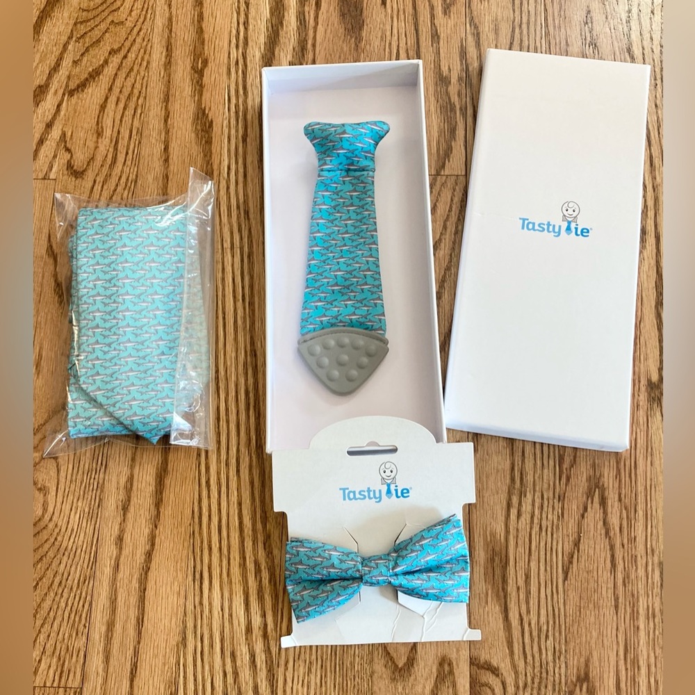 Tasty Tie Father Son Gift Bundle Shark Easter Spring Matching Bow Tie Infant